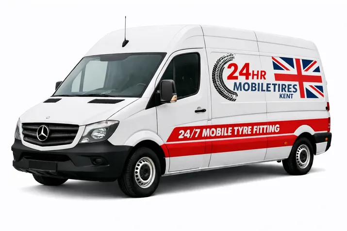 Emergency mobile tyre fitting van in Kent available 24 hours for tyre replacement & Repair